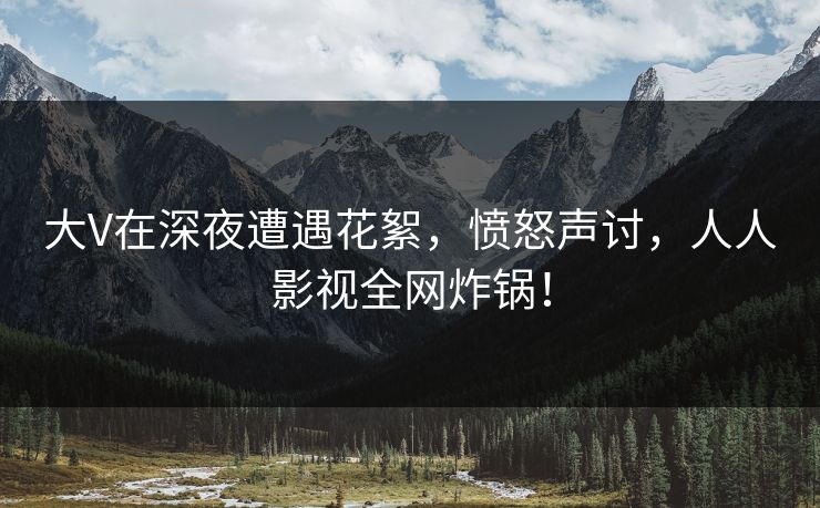 大V在深夜遭遇花絮,愤怒声讨,人人影视全网炸锅!