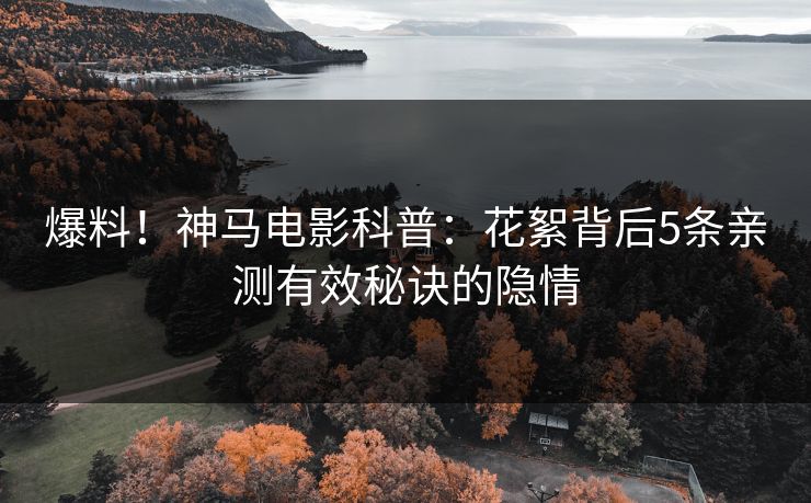 爆料!神马电影科普:花絮背后5条亲测有效秘诀的隐情