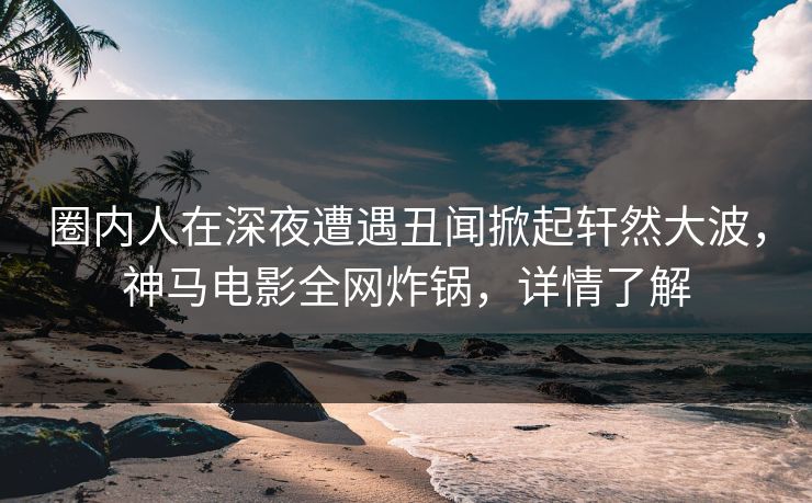 圈内人在深夜遭遇丑闻掀起轩然大波,神马电影全网炸锅,详情了解